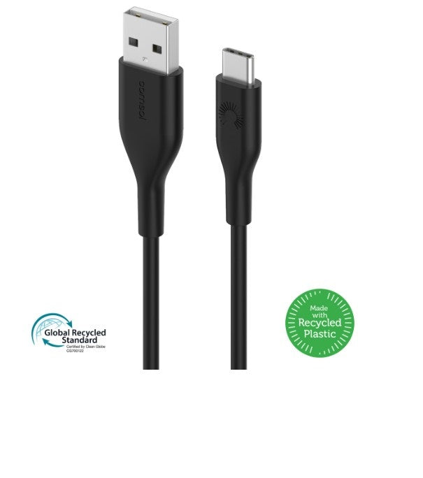 Comsol 2m USB-A to USB-C Charge & Sync Cable Black - CMGR20BK