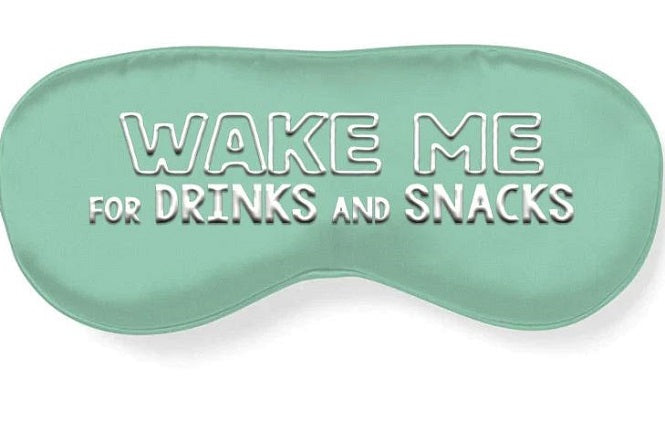 Sleeping Mask Frankly Funny Embossed Wake Me For Drinks & Snacks