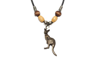 Necklace Kangaroo with wooden beads