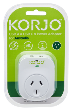 Korjo USB A+C & Power Adaptor for Australia - USBACAU