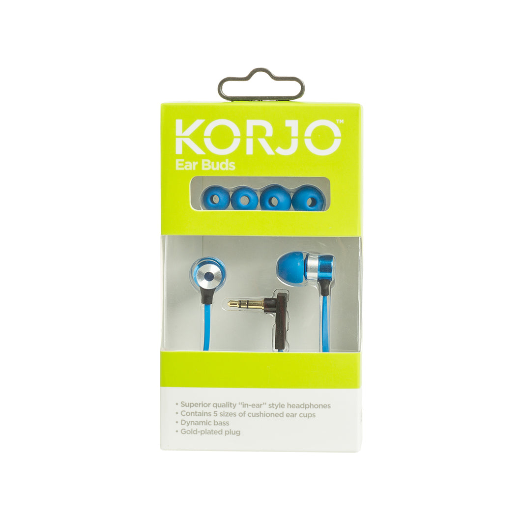 Korjo Ear Buds - Available in 4 Colours - Ideal for Travel or Home Use -   EB88