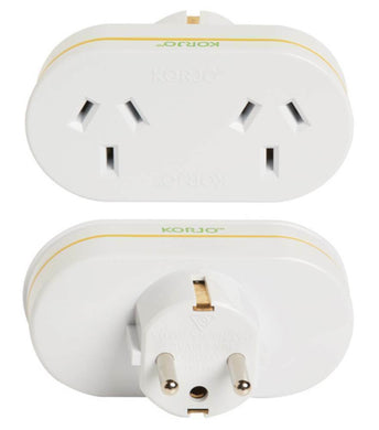 Korjo Outbound Travel Double Adaptor Plug for Europe - KAEUDA