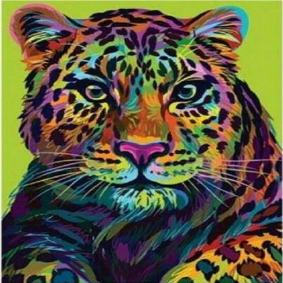 Diamond Art Kit - Colourful Leopard 40 x 50cm - Creative Arts & Crafts