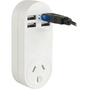 Jackson Outlet Power Adapter with 4 USB Charging Ports - PT4USB