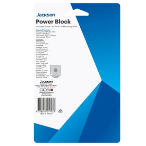 Jackson 4 Outlet Power Block W/ 2 USB Outlets 2.1Amp Fast Charge -PT5700RD