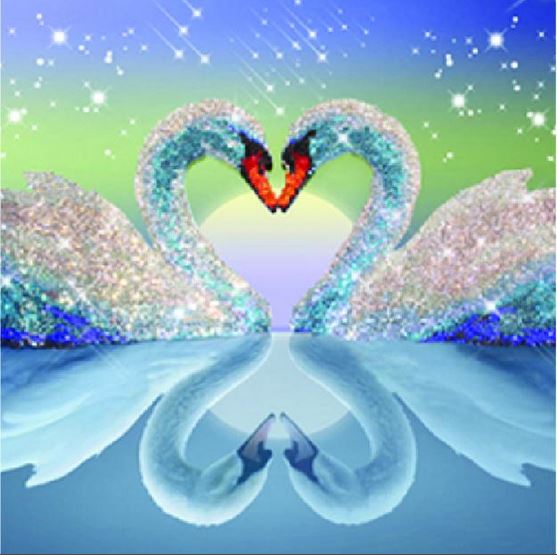 Diamond Art Kit - Swans 40 x 50cm - Creative Arts & Crafts