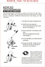 Load image into Gallery viewer, Korjo Travel TSA Compliant Security Luggage Flexicable Combi Lock - TSAFC
