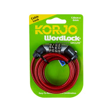 Load image into Gallery viewer, Korjo Wordlock Combination Mini Cable Lock  - WLMCL
