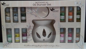 Escape Aromatherapy Botanical Oil Burner Set - Includes 12 Scents