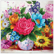 Load image into Gallery viewer, Diamond Art Kit -Coloured Mixed Flowers 30 x 30cm - Creative Arts &amp; Crafts
