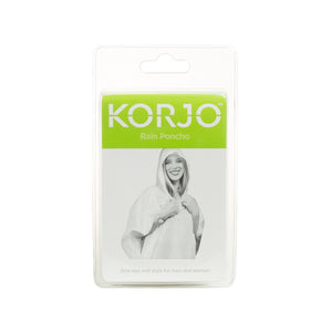 Korjo Travel Reusable Raincoat/Poncho - Adult White - RC12