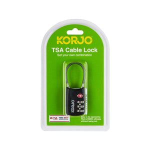 Korjo Travel TSA Compliant Security Luggage Flexicable Combi Lock - TSAFC