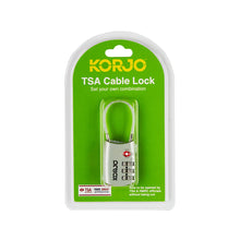 Load image into Gallery viewer, Korjo Travel TSA Compliant Security Luggage Flexicable Combi Lock - TSAFC
