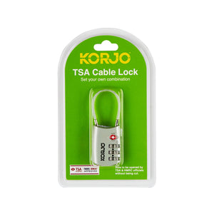 Korjo Travel TSA Compliant Security Luggage Flexicable Combi Lock - TSAFC