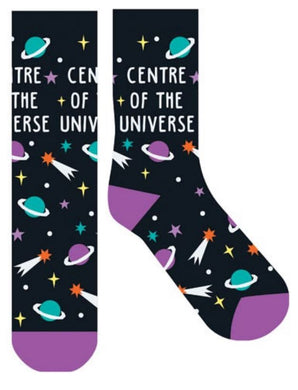 Novelty Fun Socks - Glow in the Dark - Centre of the Universe